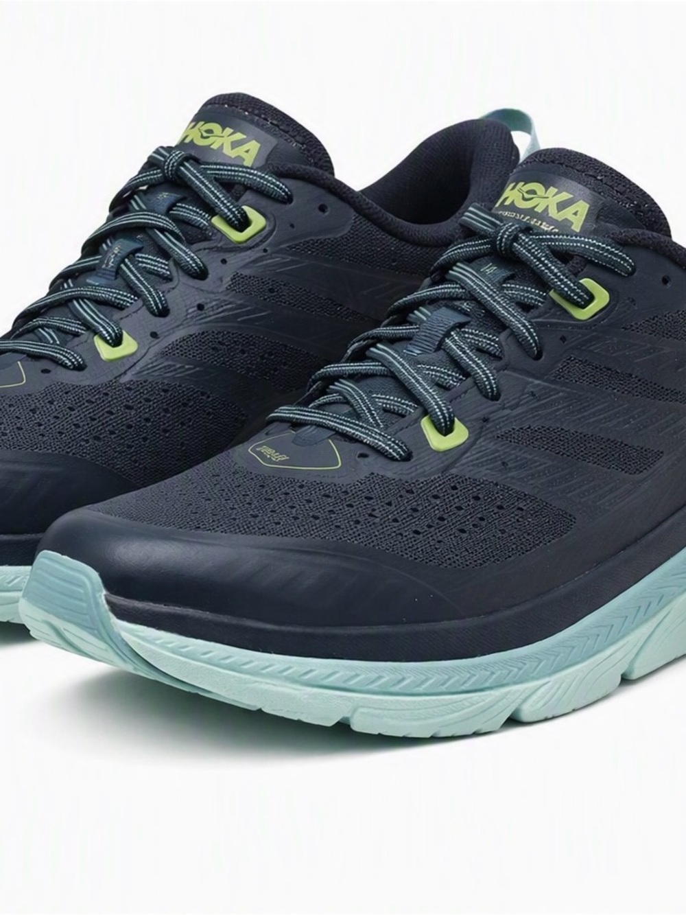 Hoka Women’s Dark Navy with Mint Athletic Running Shoes